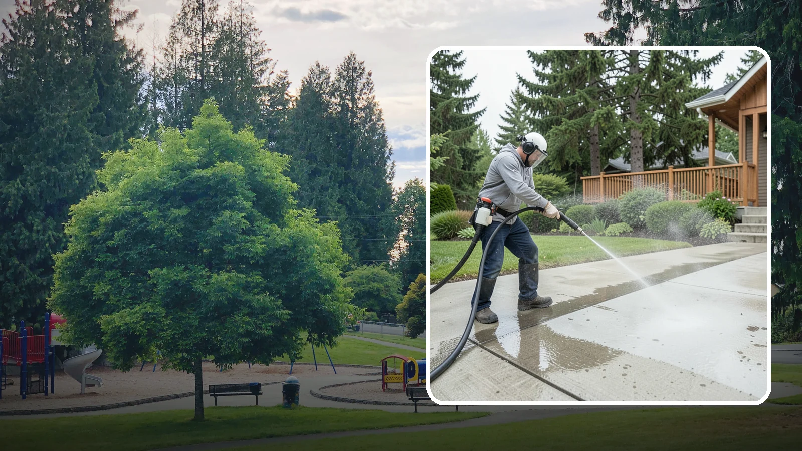 Step Pressure Washing in Bonney Lake, Pierce County, WA - Pressure wash concrete and hardscape steps to strip built-up grime and restore safe grip.