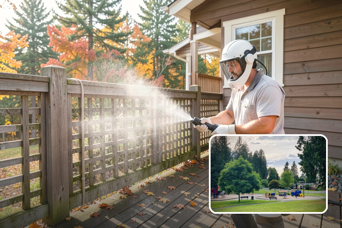 Step Pressure Washing in Bonney Lake, Pierce County, WA - Strips compacted grime from step surfaces