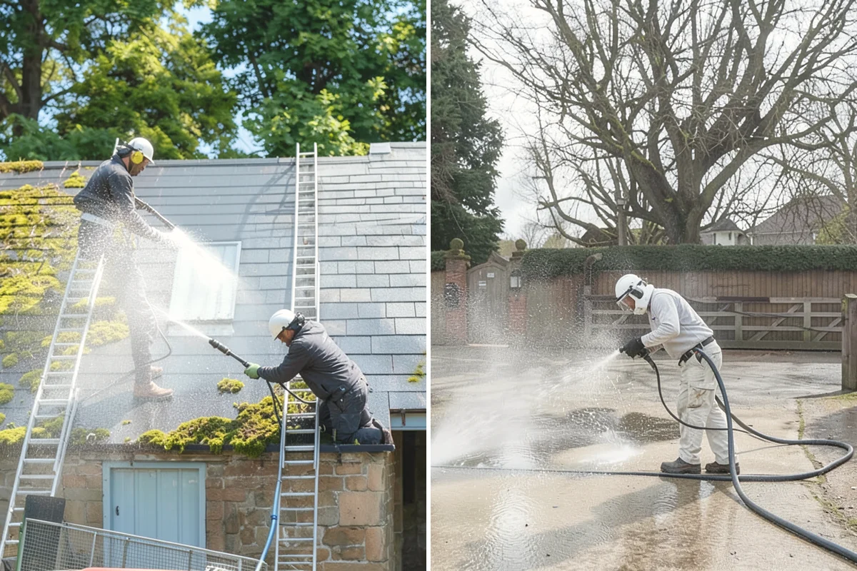 Step Pressure Washing in Carbonado, Pierce County, WA - Sweep loose debris and pre-soak the steps