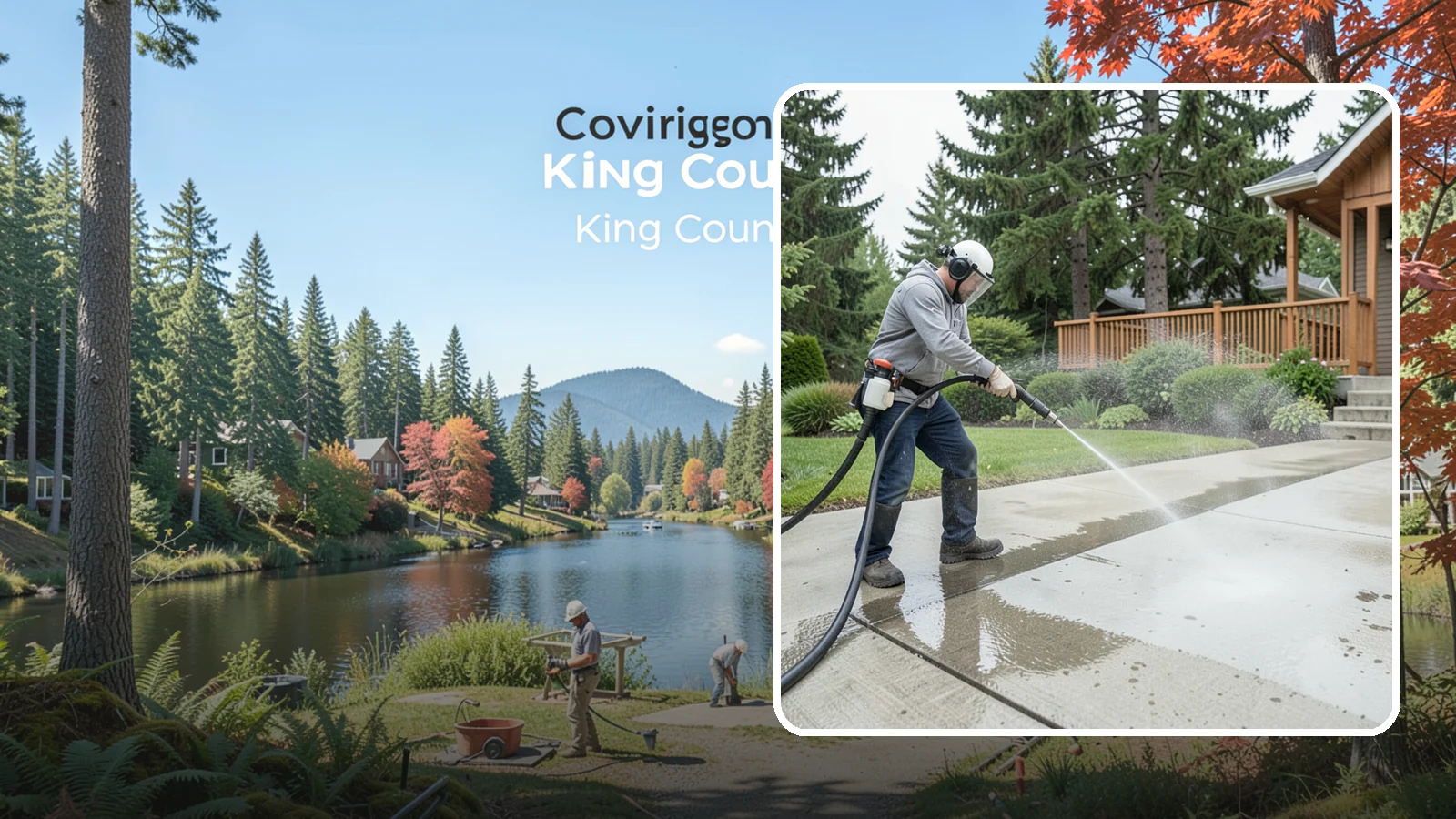 Step Pressure Washing in Covington, King County, WA - Pressure wash concrete and hardscape steps to strip built-up grime and restore safe grip.