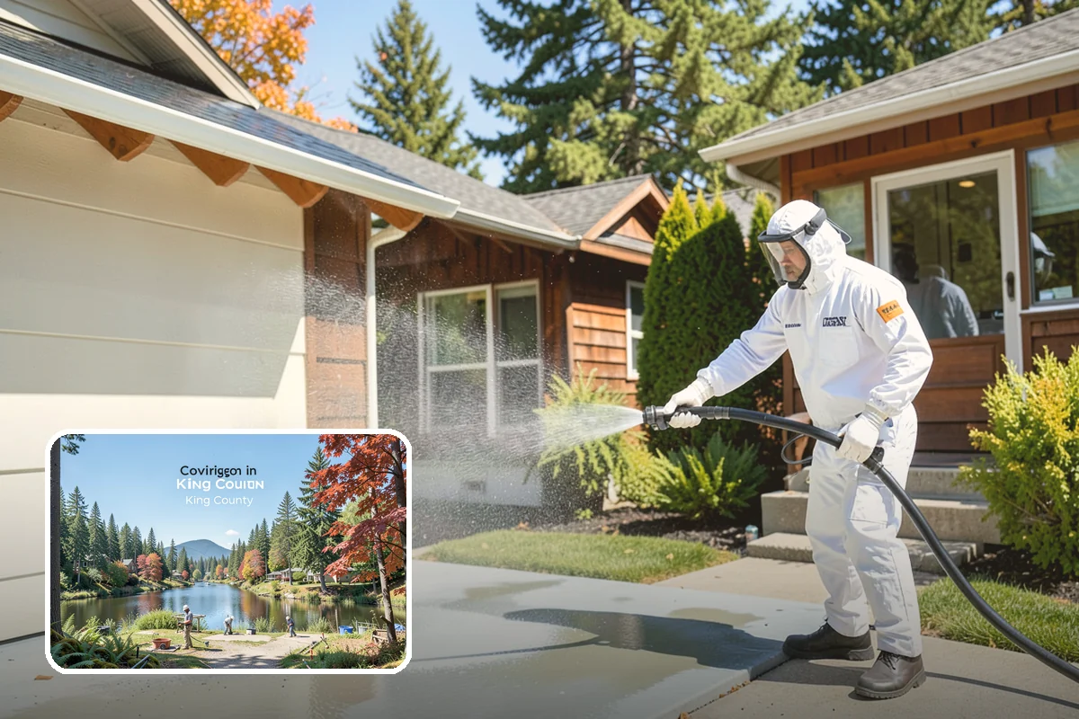 Step Pressure Washing in Covington, King County, WA - Strips compacted grime from step surfaces