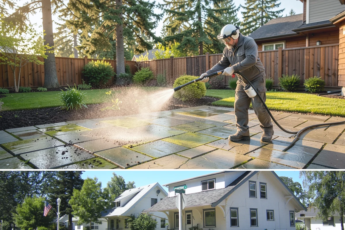 Step Pressure Washing in DuPont, Pierce County, WA - Steps clean up best during dry summer weeks so surfaces set before wet-season traffic.