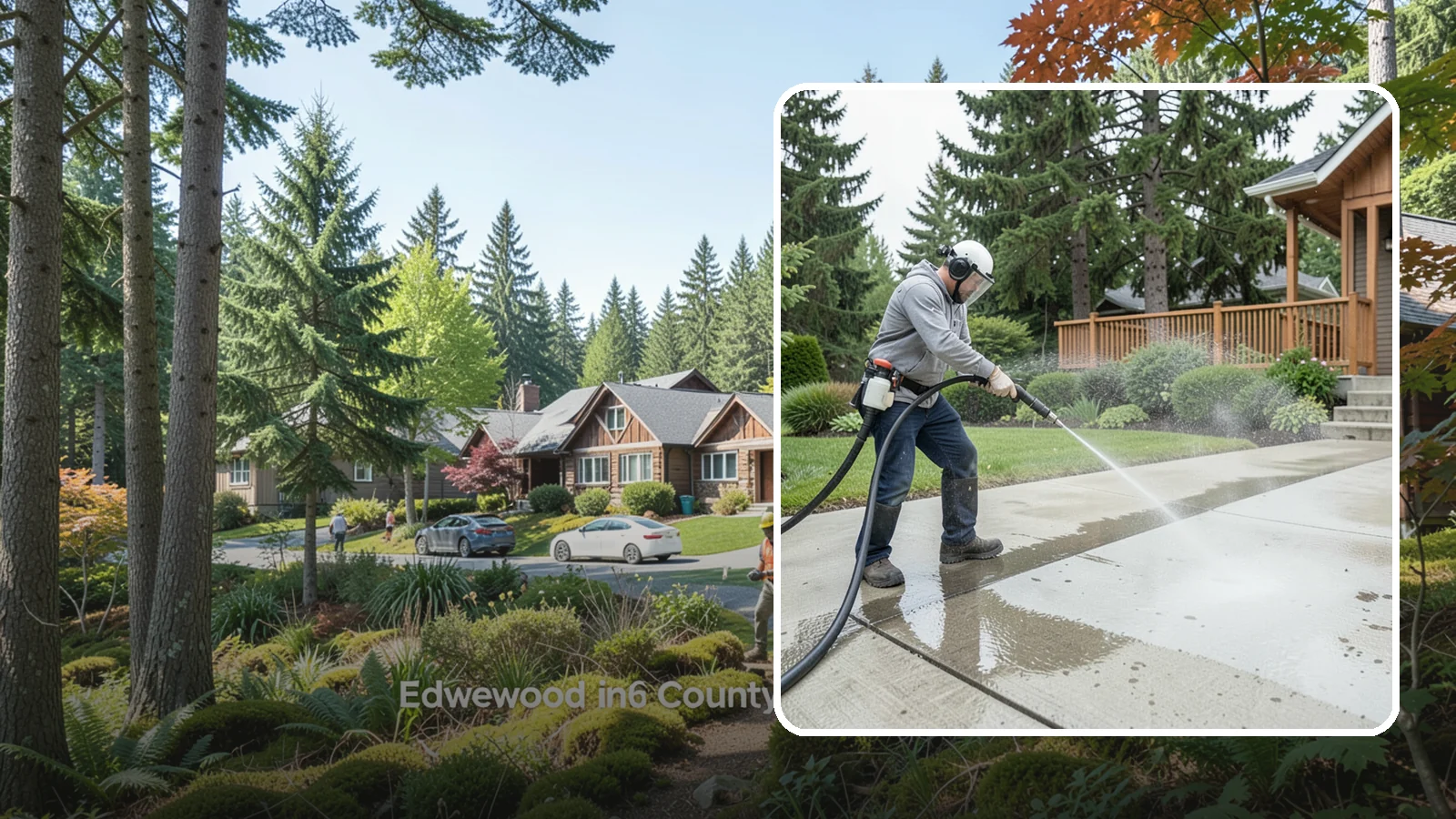Step Pressure Washing in Edgewood, Pierce County, WA - Pressure wash concrete and hardscape steps to strip built-up grime and restore safe grip.