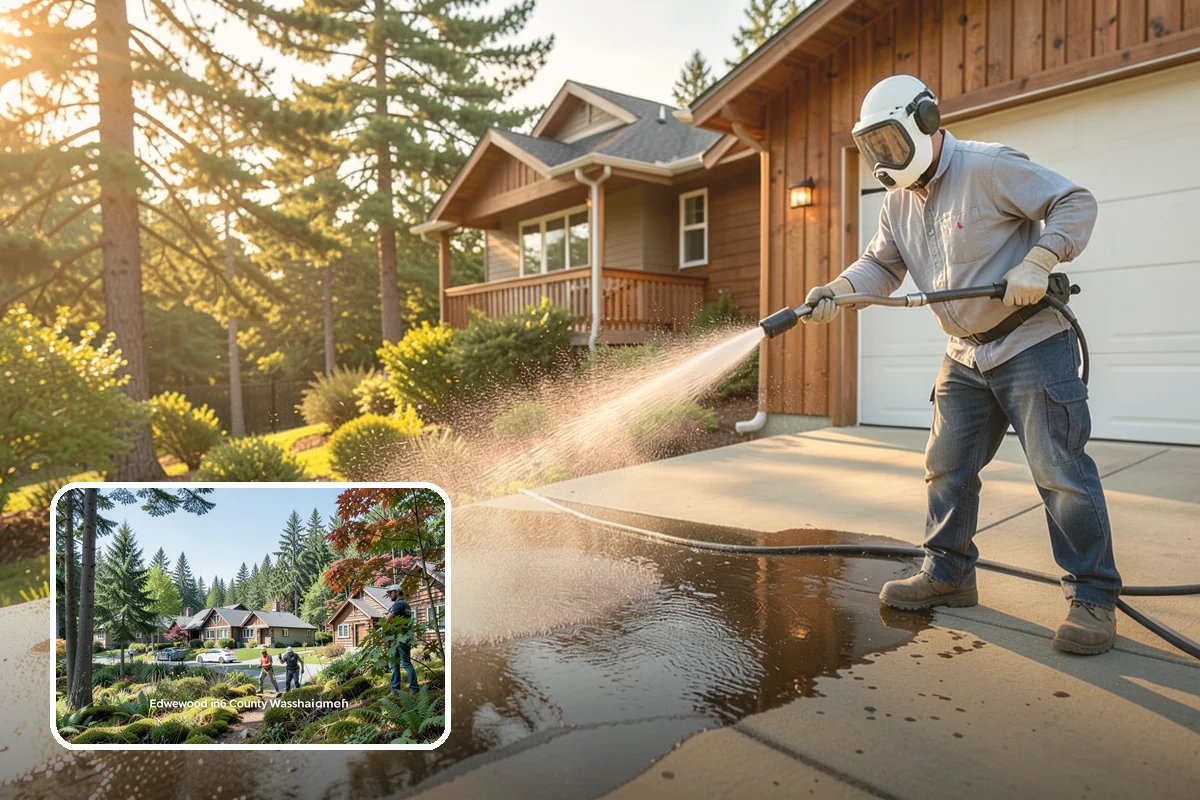 Step Pressure Washing in Edgewood, Pierce County, WA - Strips compacted grime from step surfaces