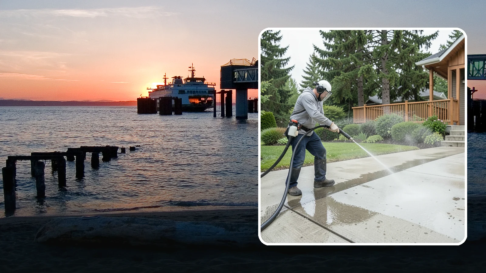 Step Pressure Washing in Edmonds, Snohomish County, WA - Pressure wash concrete and hardscape steps to strip built-up grime and restore safe grip.