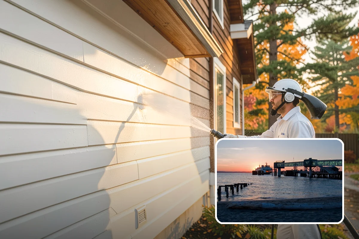 Step Pressure Washing in Edmonds, Snohomish County, WA - Strips compacted grime from step surfaces