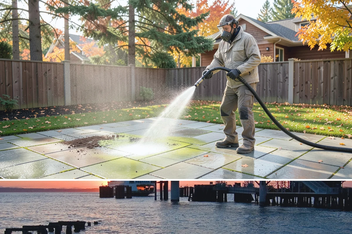 Step Pressure Washing in Edmonds, Snohomish County, WA - Steps clean up best during dry summer weeks so surfaces set before wet-season traffic.
