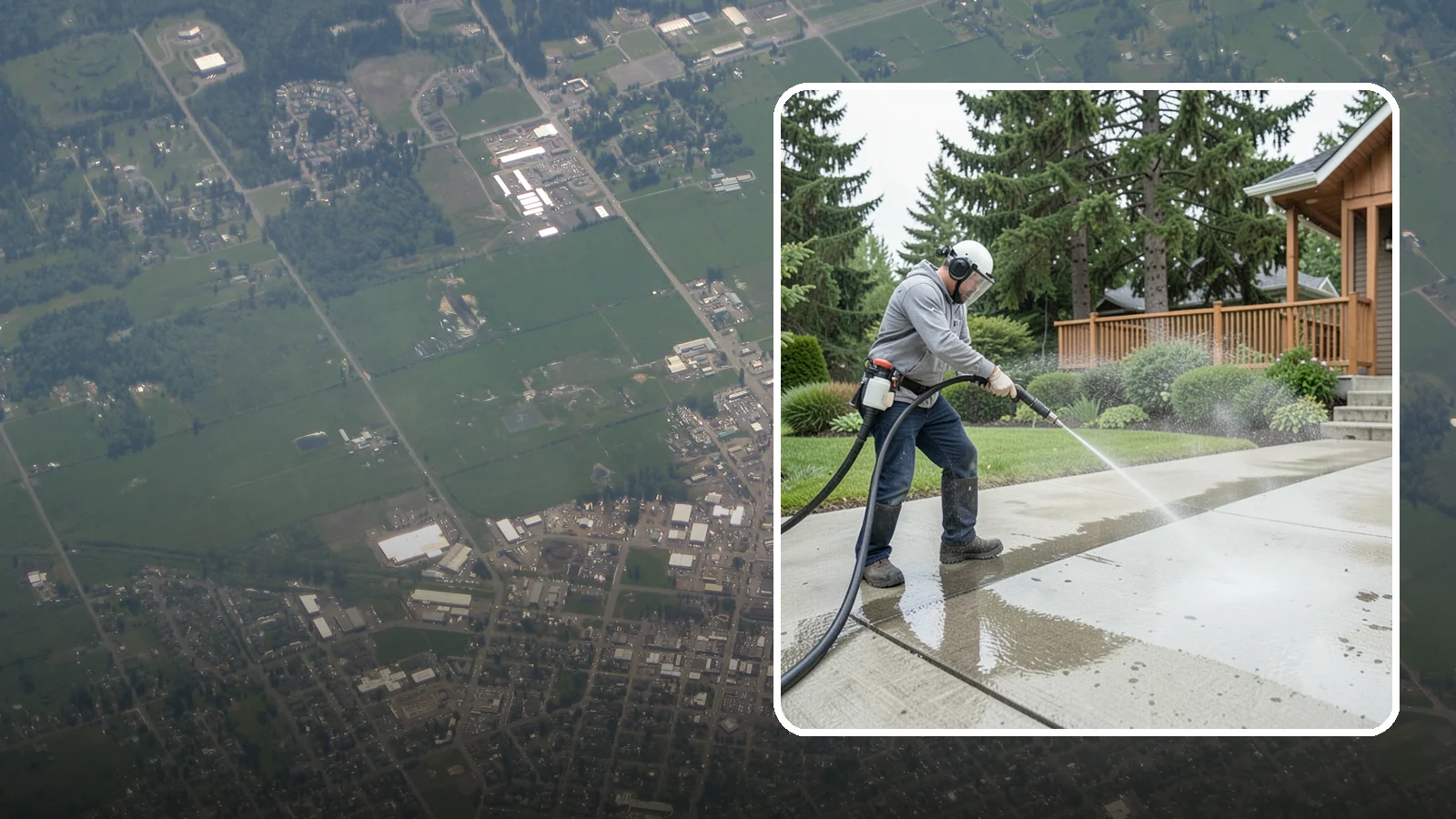 Step Pressure Washing in Enumclaw, King County, WA - Pressure wash concrete and hardscape steps to strip built-up grime and restore safe grip.