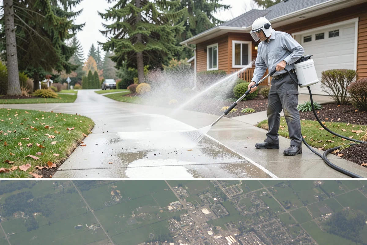 Step Pressure Washing in Enumclaw, King County, WA - Steps clean up best during dry summer weeks so surfaces set before wet-season traffic.