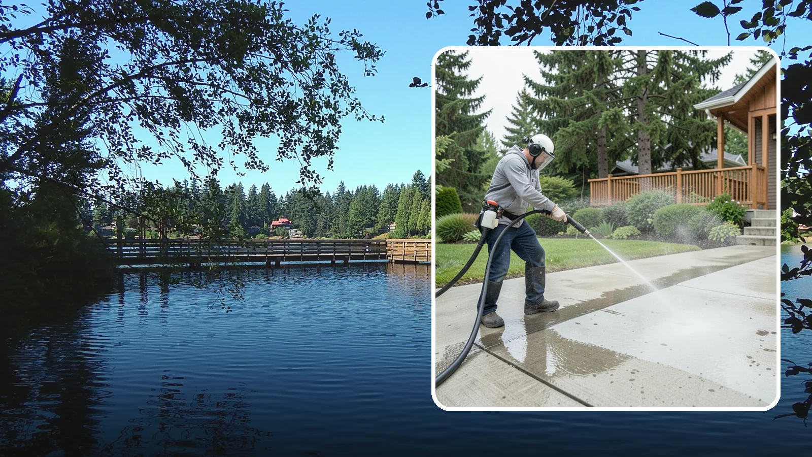 Step Pressure Washing in Federal Way, King County, WA - Pressure wash concrete and hardscape steps to strip built-up grime and restore safe grip.