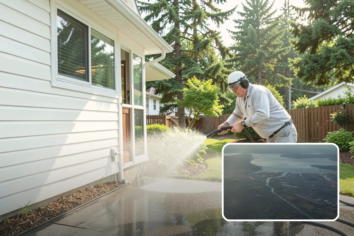 Step Pressure Washing in Fife, Pierce County, WA - Strips compacted grime from step surfaces
