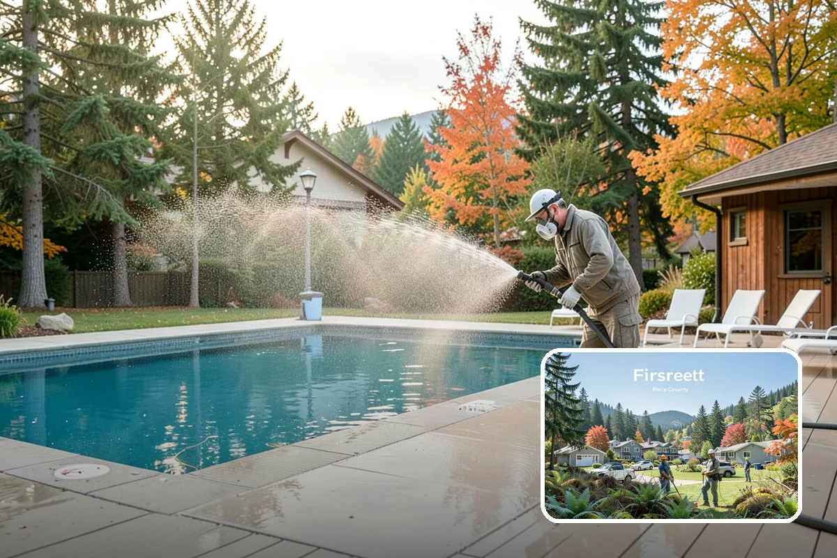 Step Pressure Washing in Fircrest, Pierce County, WA - Strips compacted grime from step surfaces
