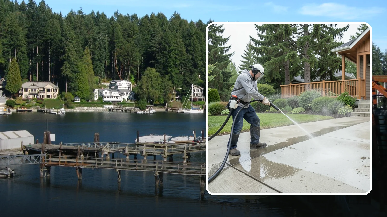 Step Pressure Washing in Gig Harbor, Pierce County, WA - Pressure wash concrete and hardscape steps to strip built-up grime and restore safe grip.