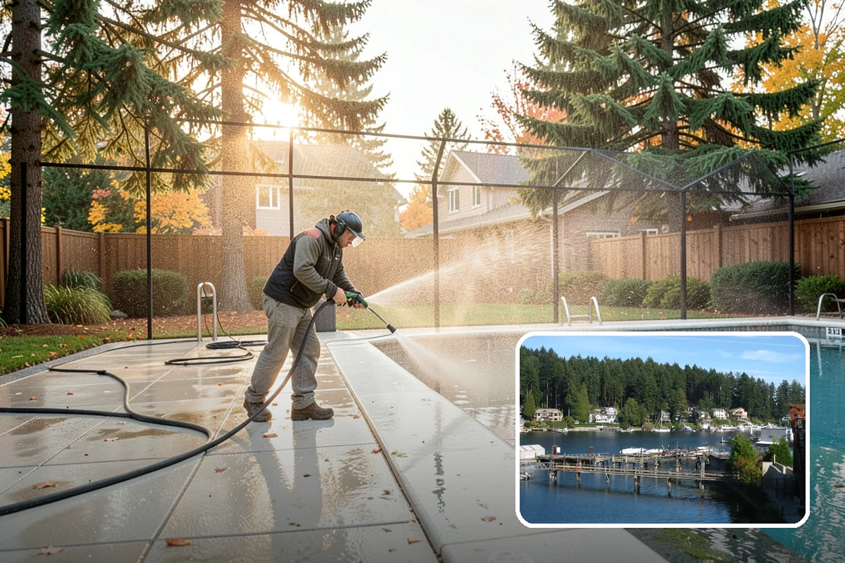 Step Pressure Washing in Gig Harbor, Pierce County, WA - Strips compacted grime from step surfaces