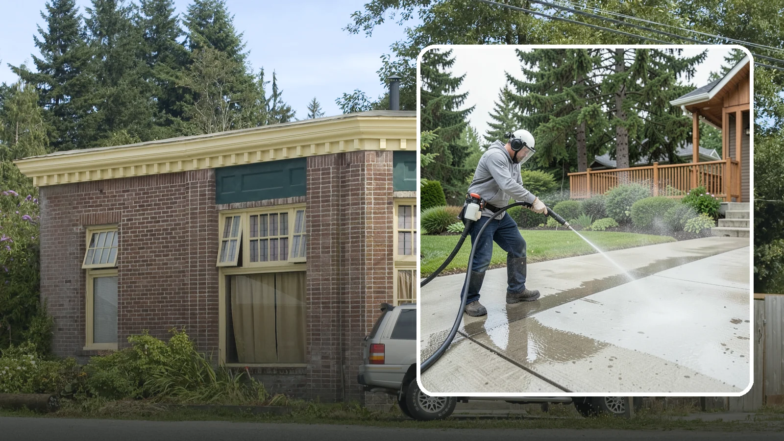 Step Pressure Washing in Hamilton, Skagit County, WA - Pressure wash concrete and hardscape steps to strip built-up grime and restore safe grip.