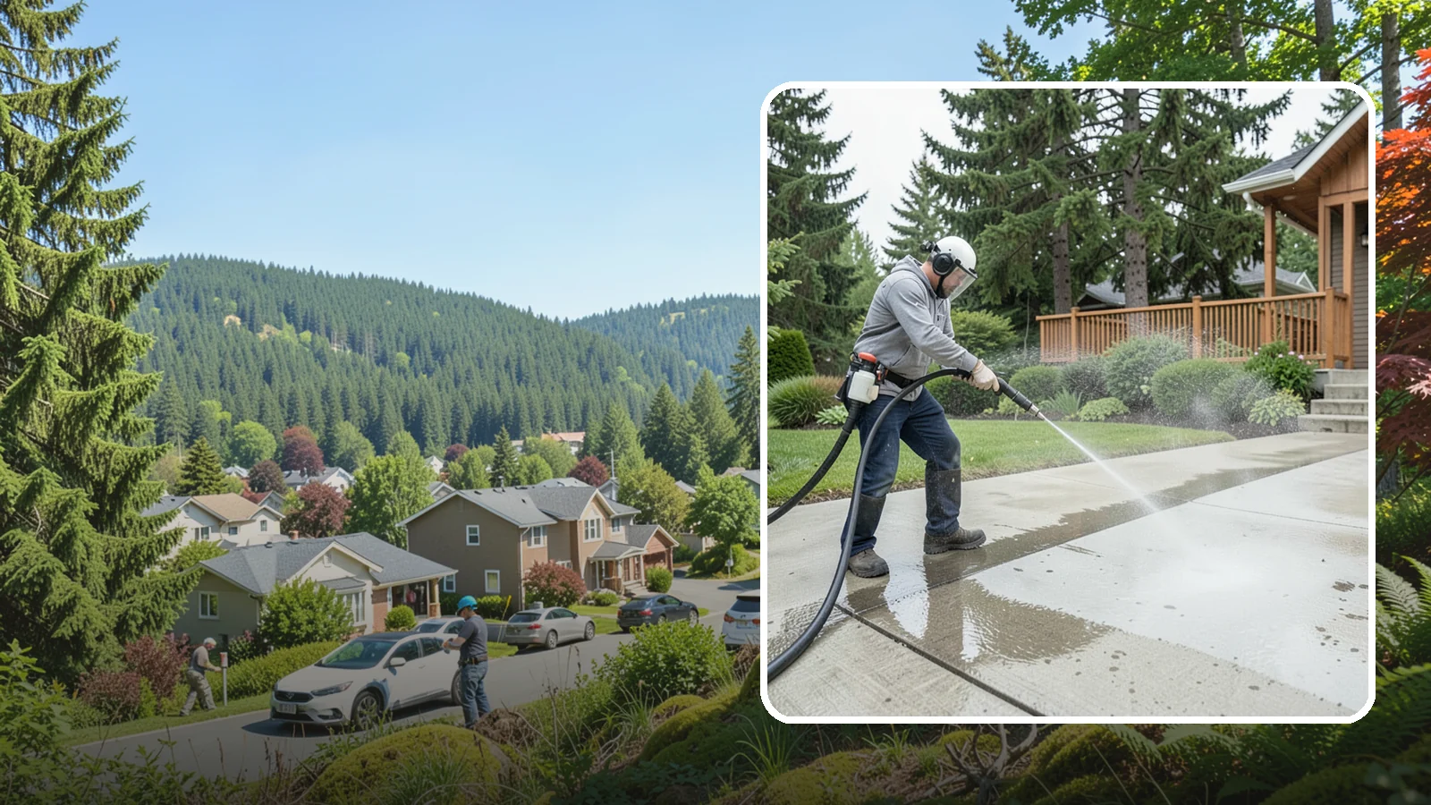 Step Pressure Washing in Index, Snohomish County, WA - Pressure wash concrete and hardscape steps to strip built-up grime and restore safe grip.
