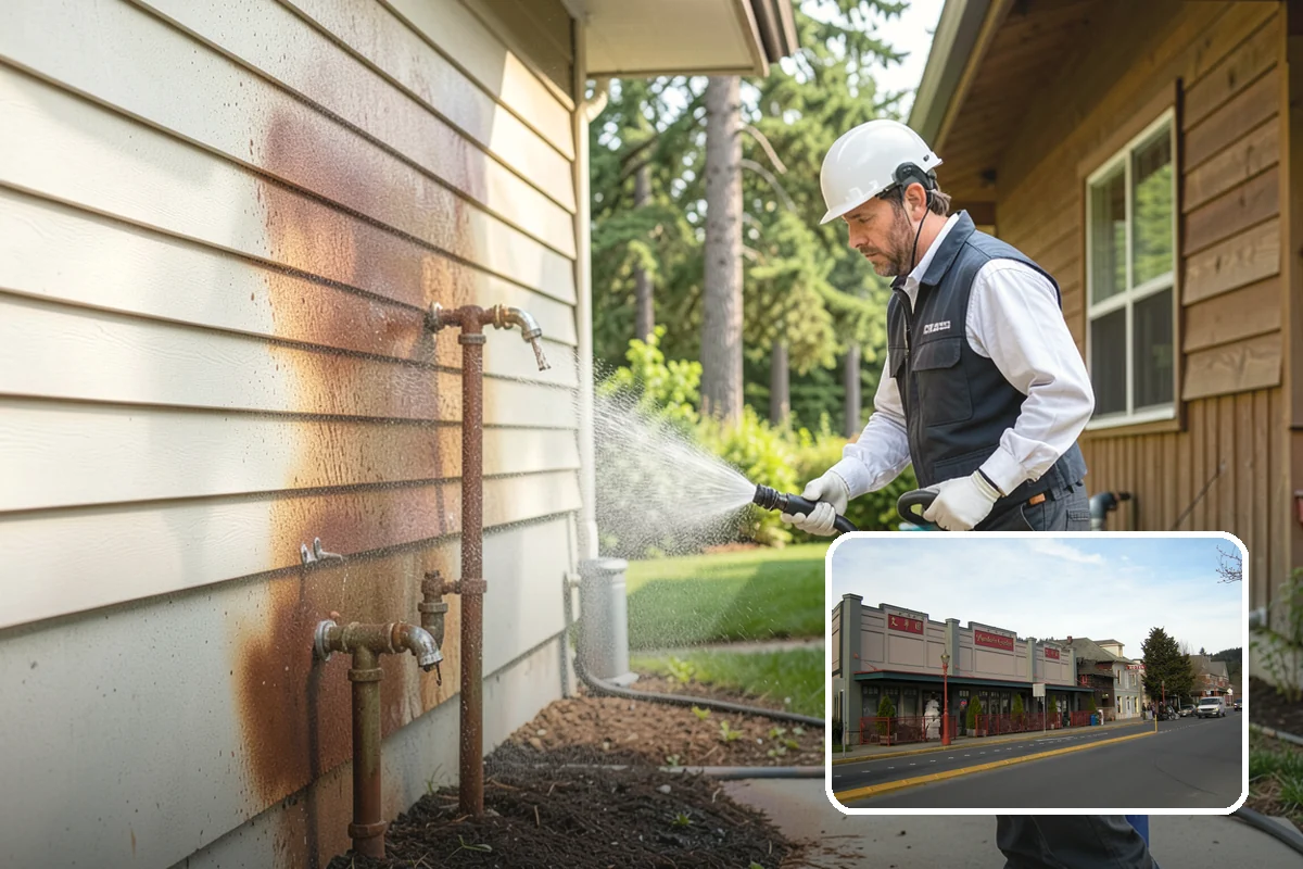 Step Pressure Washing in Issaquah, King County, WA - Strips compacted grime from step surfaces