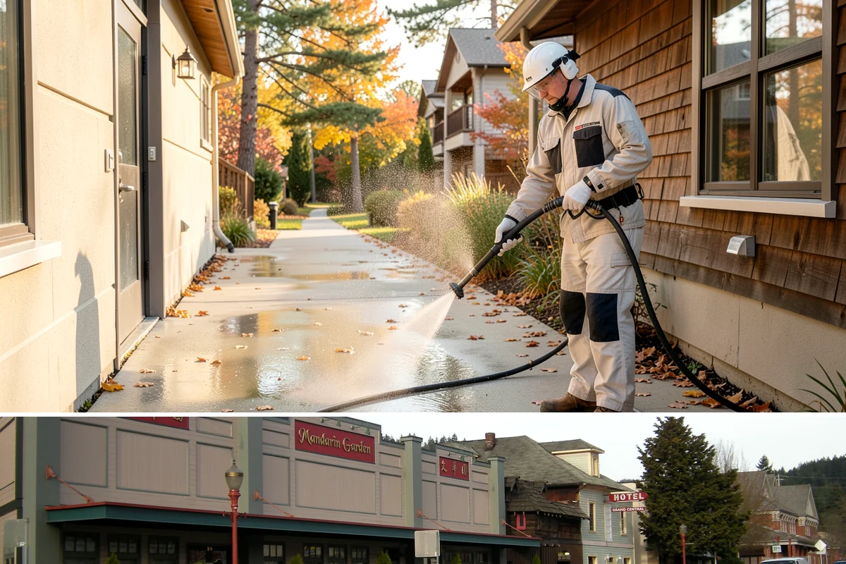 Step Pressure Washing in Issaquah, King County, WA - Steps clean up best during dry summer weeks so surfaces set before wet-season traffic.