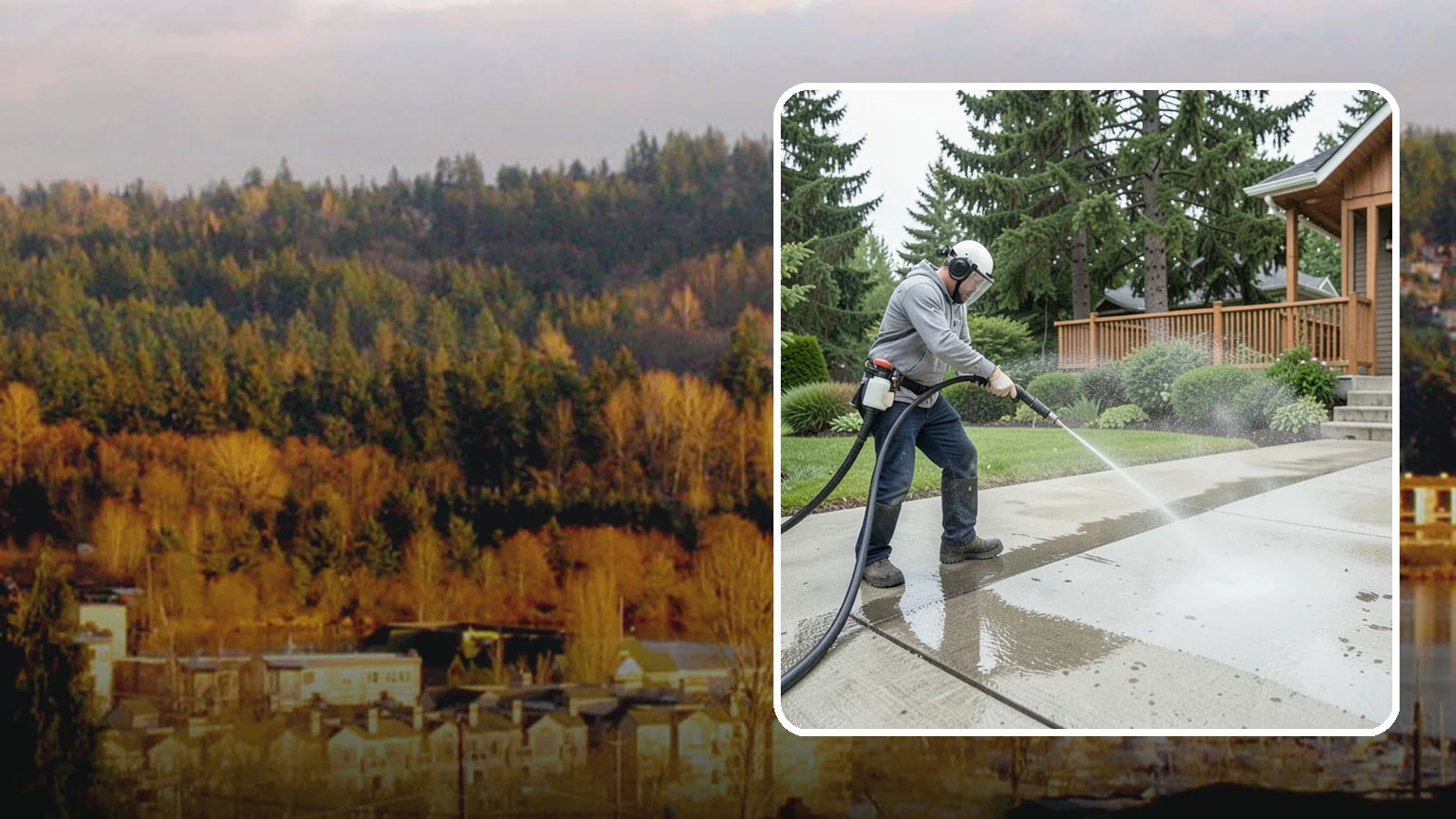 Step Pressure Washing in Kenmore, King County, WA - Pressure wash concrete and hardscape steps to strip built-up grime and restore safe grip.
