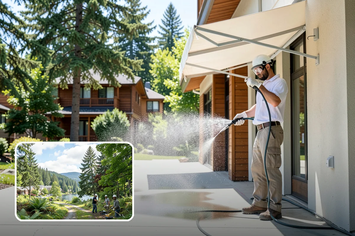 Step Pressure Washing in Lake Forest Park, King County, WA - Strips compacted grime from step surfaces