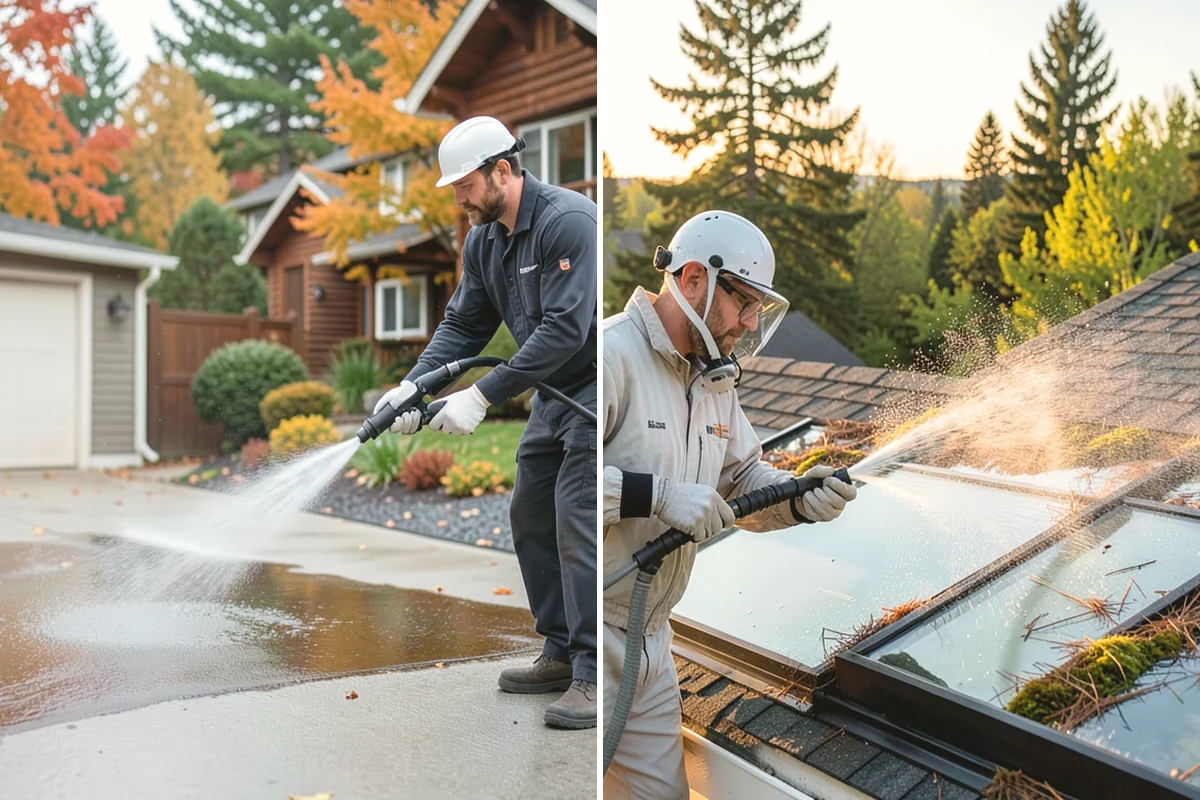 Step Pressure Washing in Lake Stevens, Snohomish County, WA - Sweep loose debris and pre-soak the steps