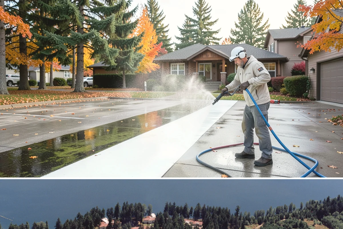 Step Pressure Washing in Lakewood, Pierce County, WA - Steps clean up best during dry summer weeks so surfaces set before wet-season traffic.