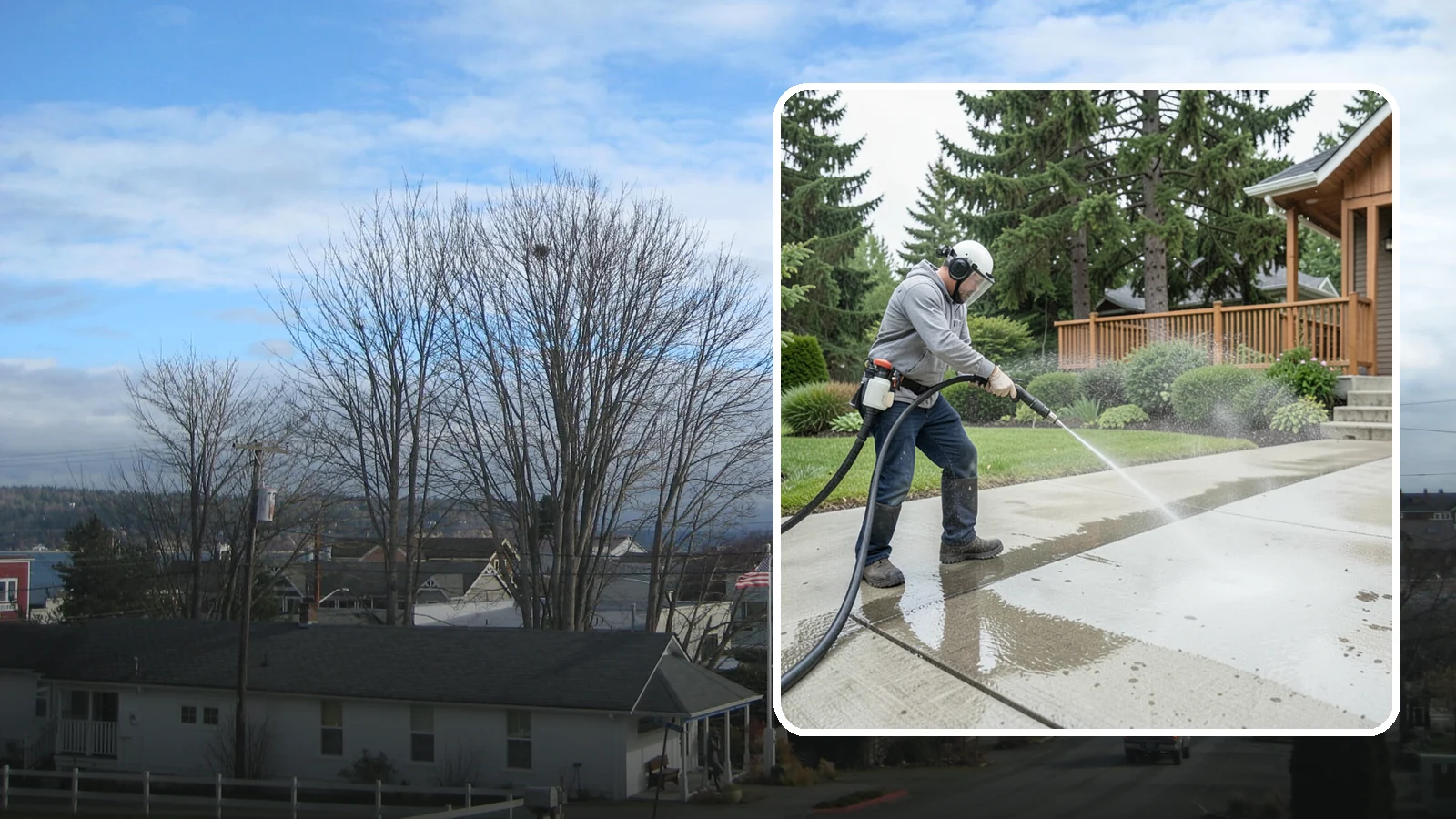 Step Pressure Washing in Langley, Island County, WA - Pressure wash concrete and hardscape steps to strip built-up grime and restore safe grip.