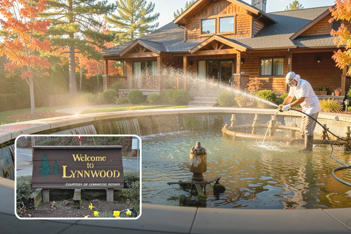 Step Pressure Washing in Lynnwood, Snohomish County, WA - Strips compacted grime from step surfaces