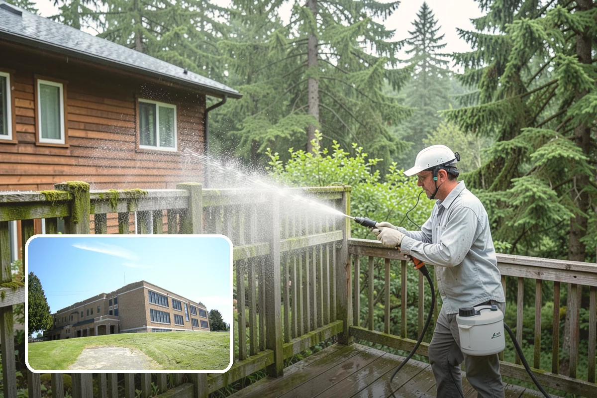 Step Pressure Washing in Maple Valley, King County, WA - Strips compacted grime from step surfaces