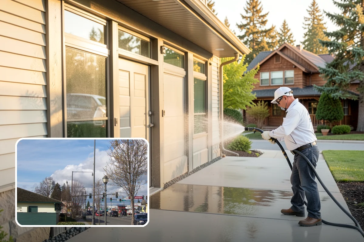 Step Pressure Washing in Marysville, Snohomish County, WA - Strips compacted grime from step surfaces