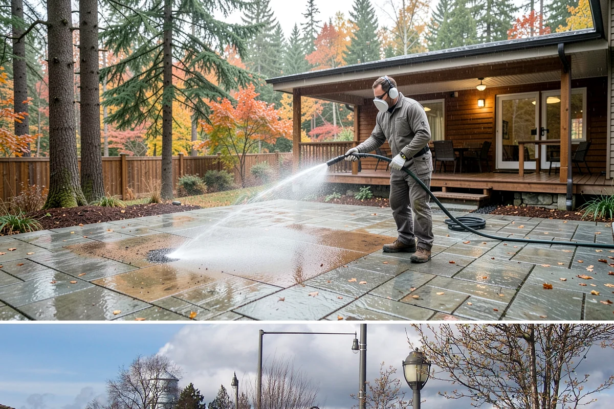 Step Pressure Washing in Marysville, Snohomish County, WA - Steps clean up best during dry summer weeks so surfaces set before wet-season traffic.