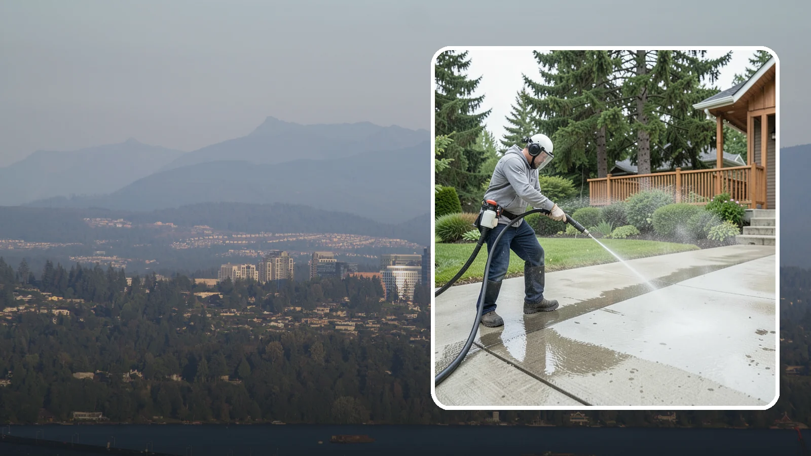 Step Pressure Washing in Medina, King County, WA - Pressure wash concrete and hardscape steps to strip built-up grime and restore safe grip.