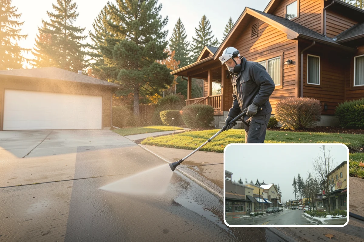 Step Pressure Washing in Mill Creek, Snohomish County, WA - Strips compacted grime from step surfaces