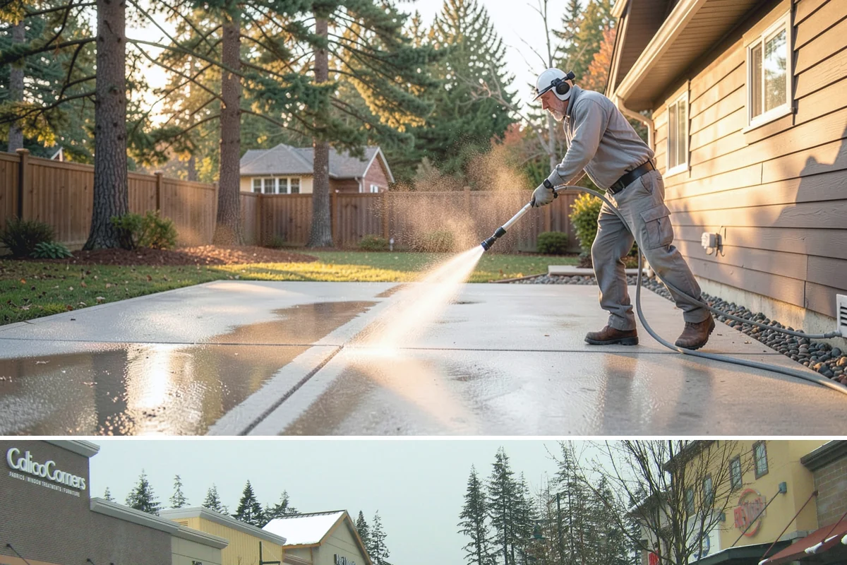 Step Pressure Washing in Mill Creek, Snohomish County, WA - Steps clean up best during dry summer weeks so surfaces set before wet-season traffic.