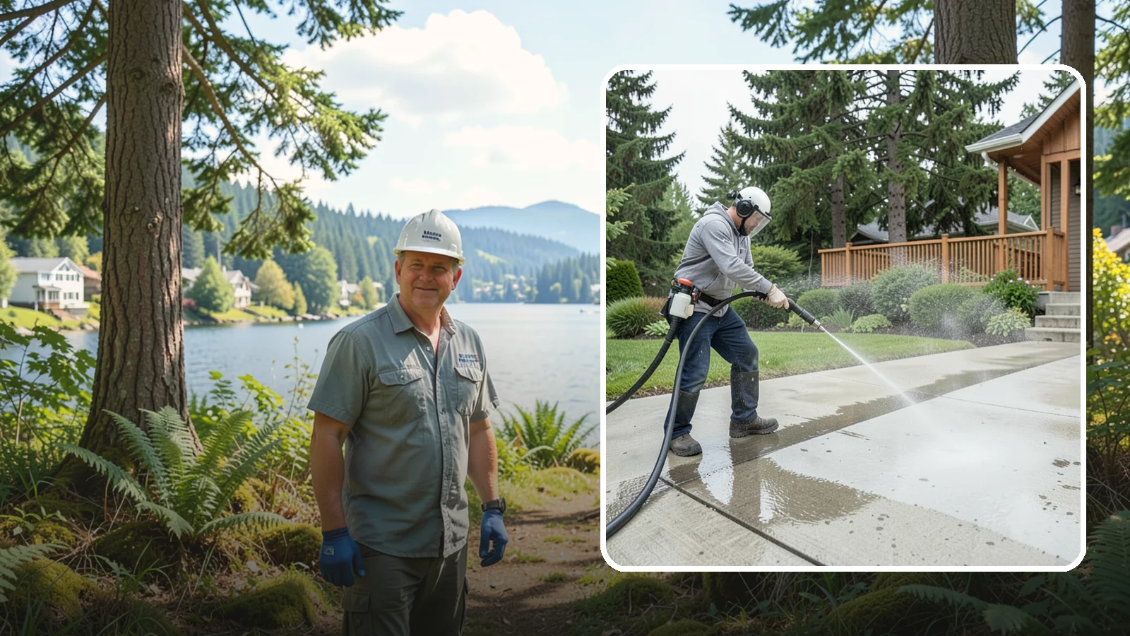 Step Pressure Washing in Milton, King County, WA - Pressure wash concrete and hardscape steps to strip built-up grime and restore safe grip.