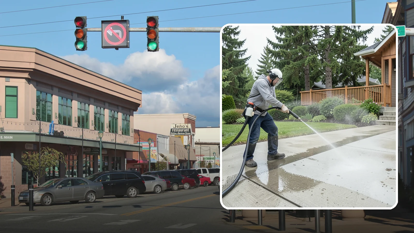 Step Pressure Washing in Monroe, Snohomish County, WA - Pressure wash concrete and hardscape steps to strip built-up grime and restore safe grip.