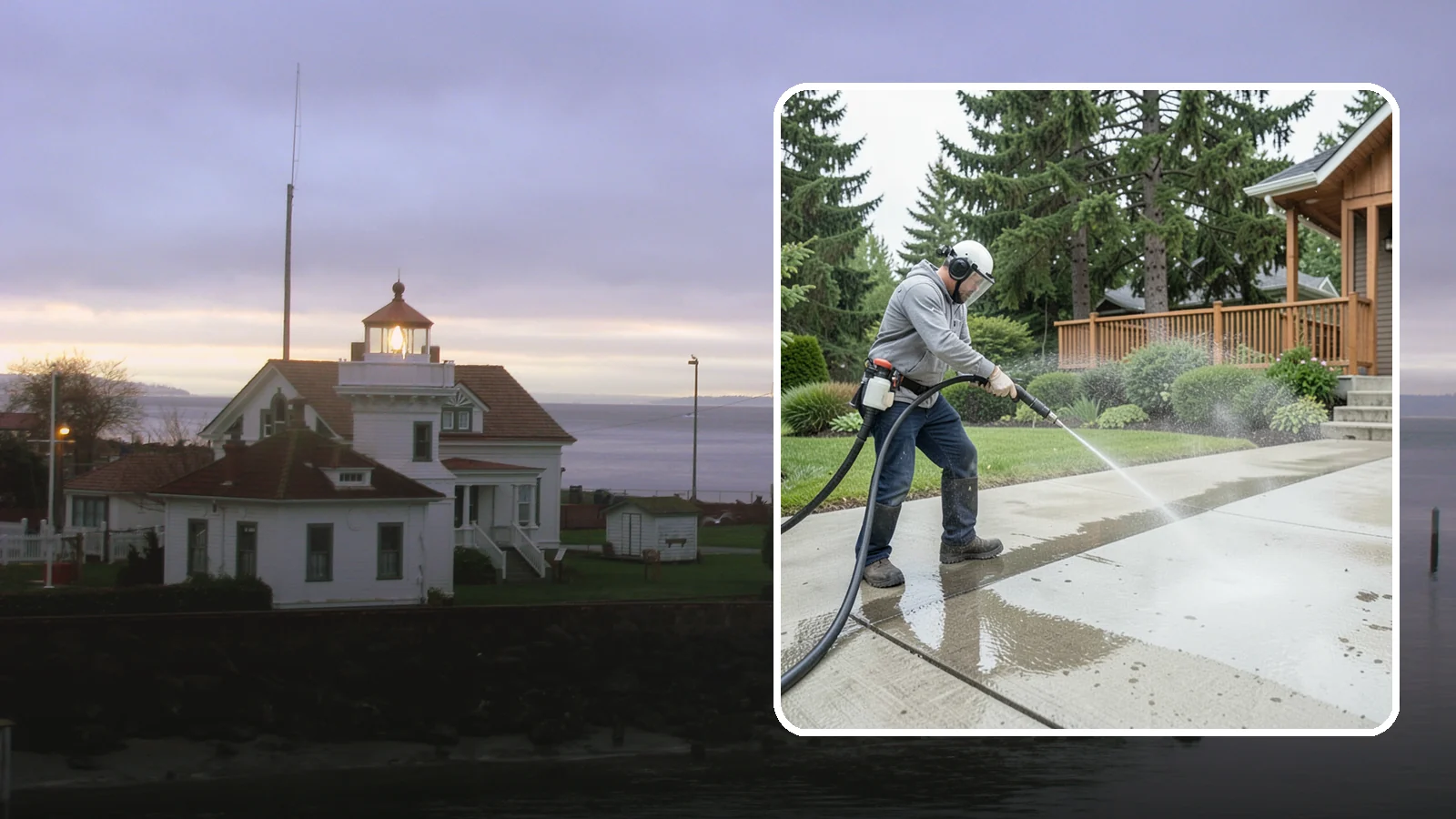 Step Pressure Washing in Mukilteo, Snohomish County, WA - Pressure wash concrete and hardscape steps to strip built-up grime and restore safe grip.
