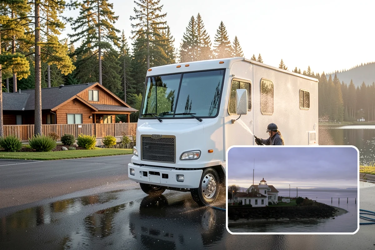 Step Pressure Washing in Mukilteo, Snohomish County, WA - Strips compacted grime from step surfaces