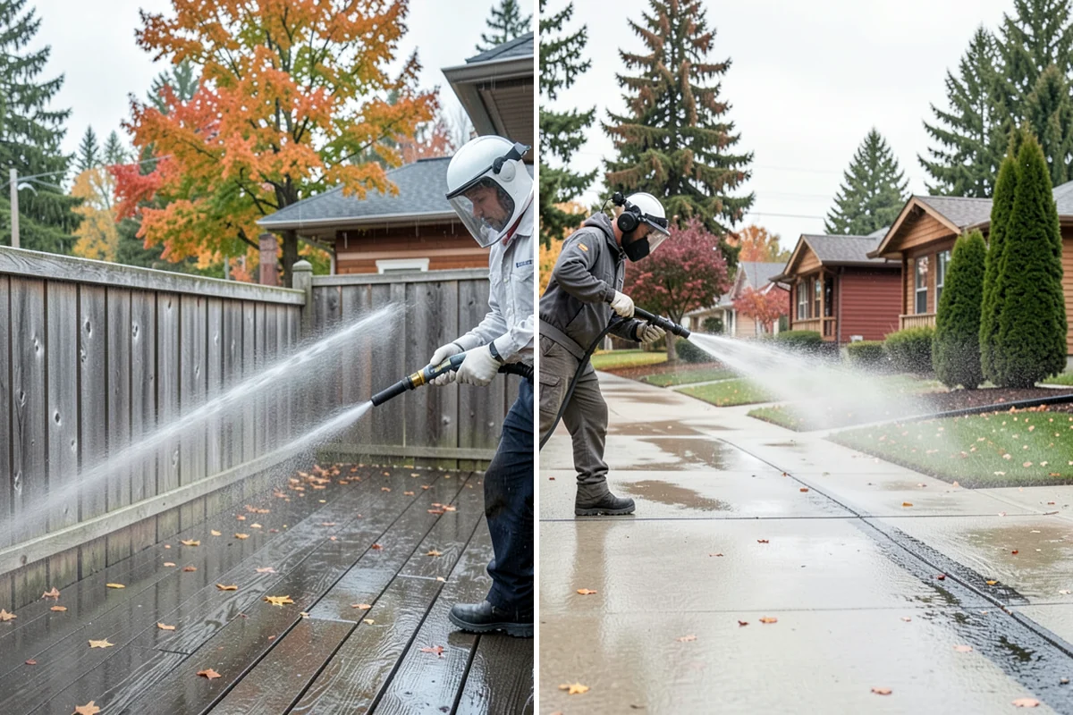 Step Pressure Washing in Normandy Park, King County, WA - Sweep loose debris and pre-soak the steps