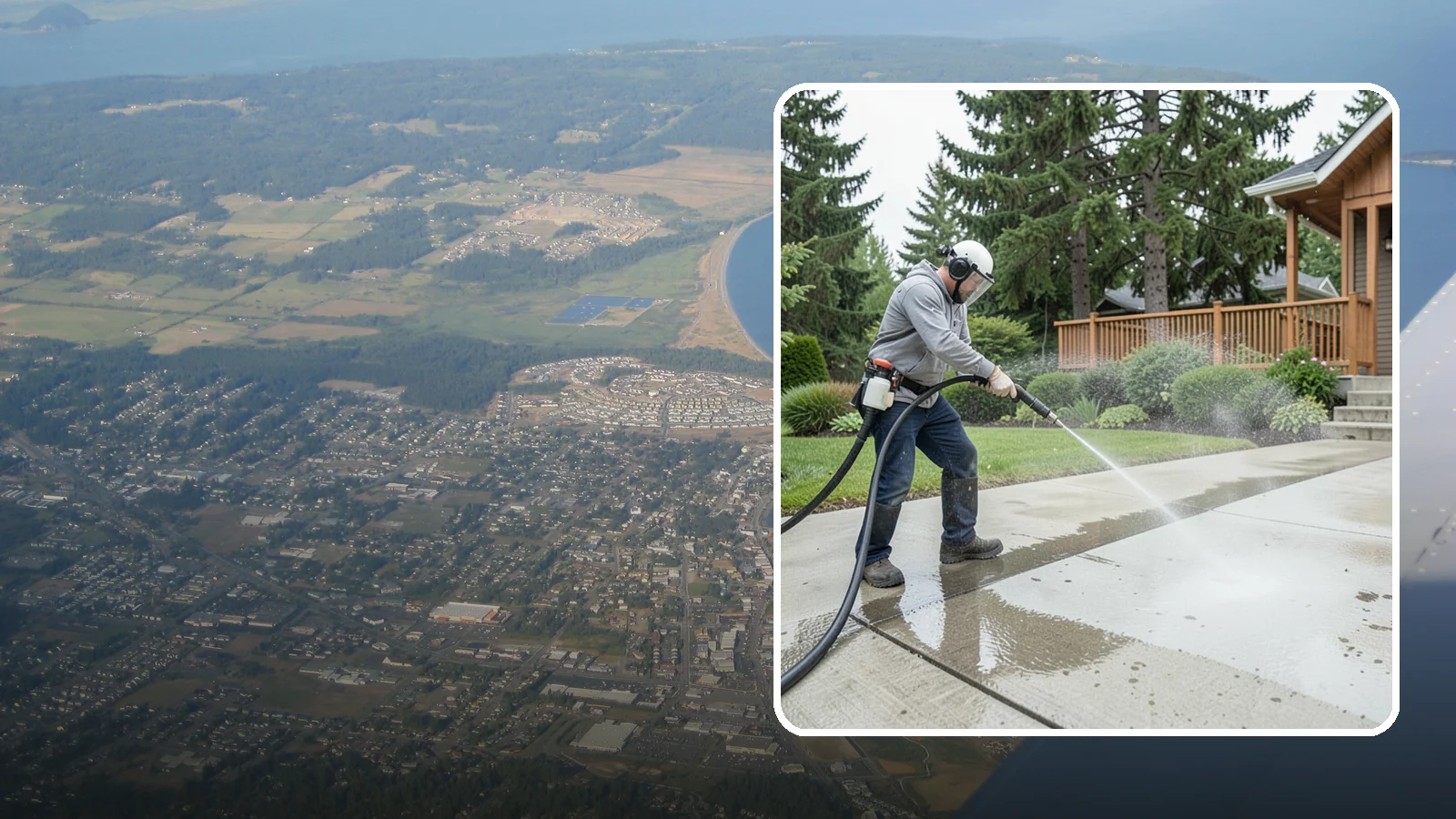 Step Pressure Washing in Oak Harbor, Island County, WA - Pressure wash concrete and hardscape steps to strip built-up grime and restore safe grip.