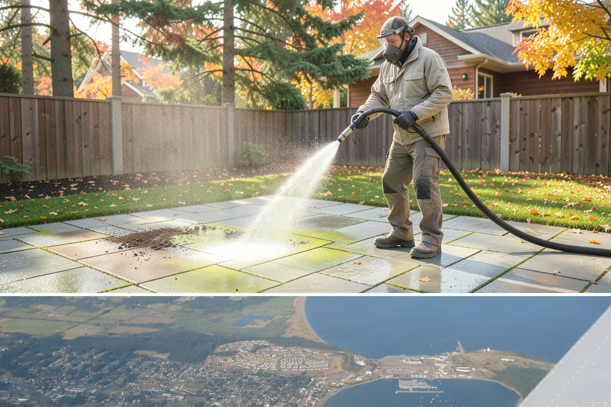 Step Pressure Washing in Oak Harbor, Island County, WA - Steps clean up best during dry summer weeks so surfaces set before wet-season traffic.