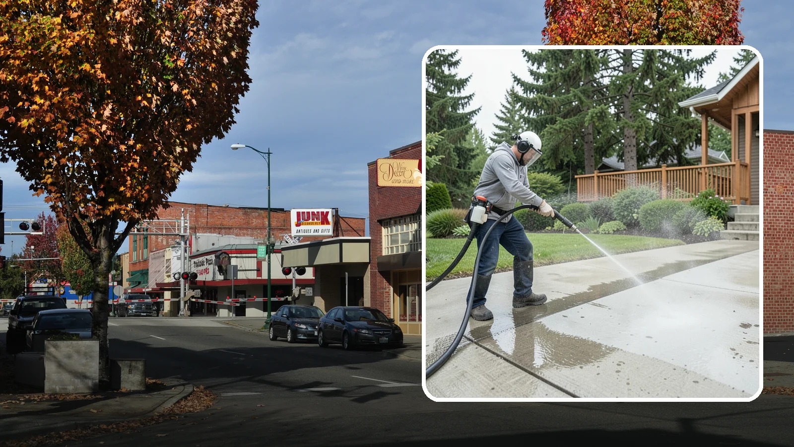 Step Pressure Washing in Puyallup, Pierce County, WA - Pressure wash concrete and hardscape steps to strip built-up grime and restore safe grip.