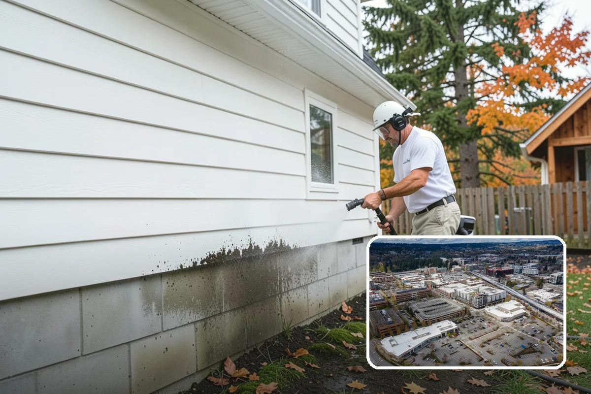 Step Pressure Washing in Redmond, King County, WA - Strips compacted grime from step surfaces