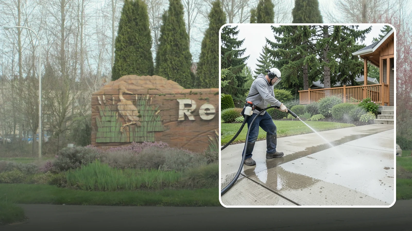 Step Pressure Washing in Renton, King County, WA - Pressure wash concrete and hardscape steps to strip built-up grime and restore safe grip.