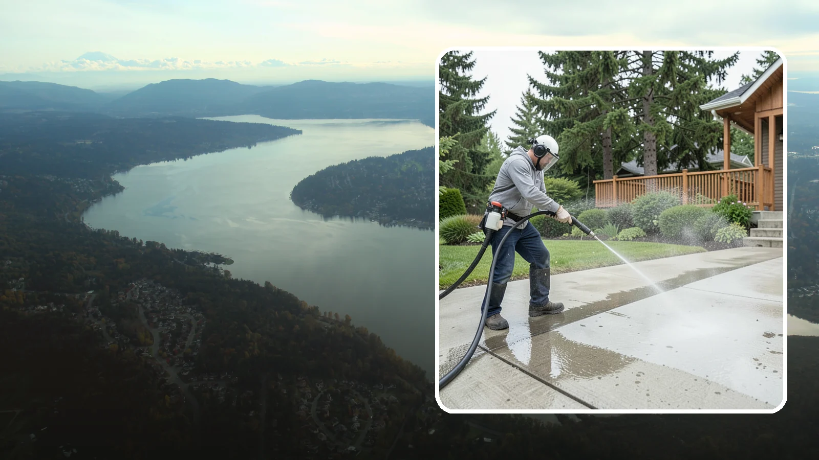 Step Pressure Washing in Sammamish, King County, WA - Pressure wash concrete and hardscape steps to strip built-up grime and restore safe grip.