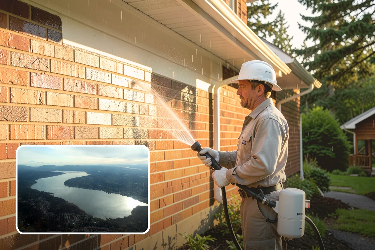 Step Pressure Washing in Sammamish, King County, WA - Strips compacted grime from step surfaces