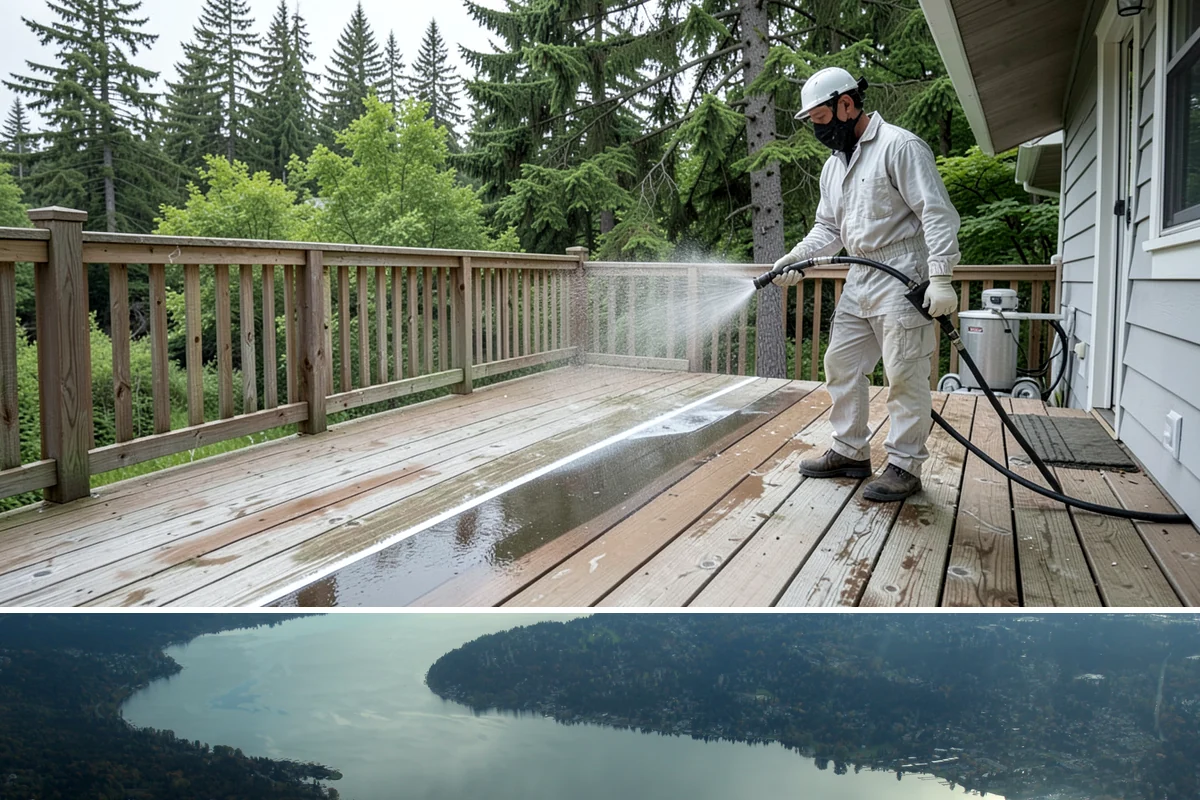 Step Pressure Washing in Sammamish, King County, WA - Steps clean up best during dry summer weeks so surfaces set before wet-season traffic.