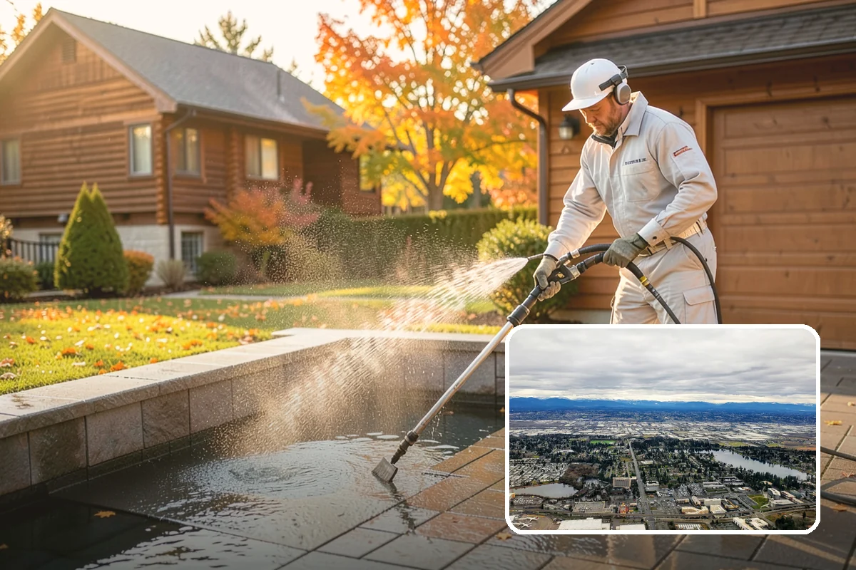 Step Pressure Washing in SeaTac, King County, WA - Strips compacted grime from step surfaces
