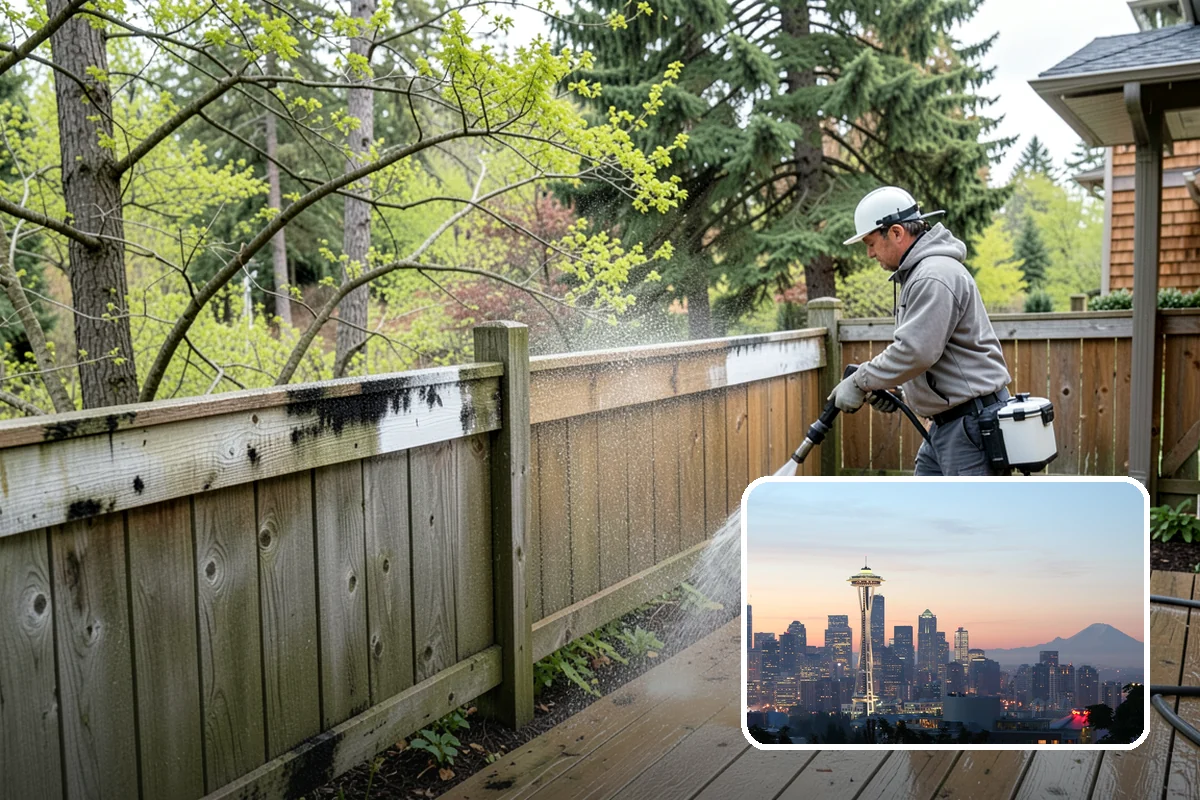 Step Pressure Washing in Seattle, King County, WA - Strips compacted grime from step surfaces