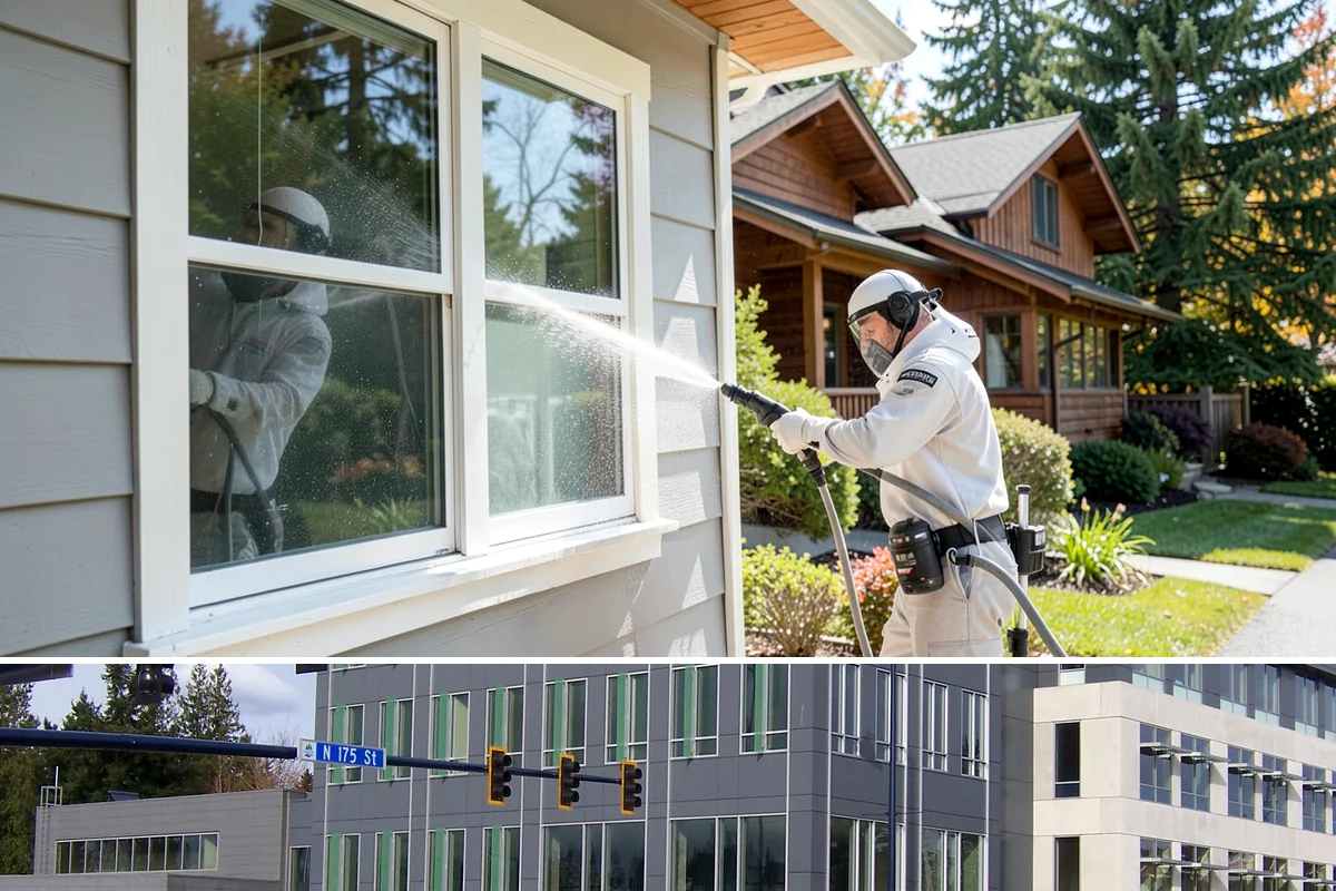 Step Pressure Washing in Shoreline, King County, WA - Steps clean up best during dry summer weeks so surfaces set before wet-season traffic.